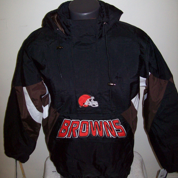 CLEVELAND BROWNS STARTER Half Zip Pull Over Jacket SMALL - Picture 2 of 8